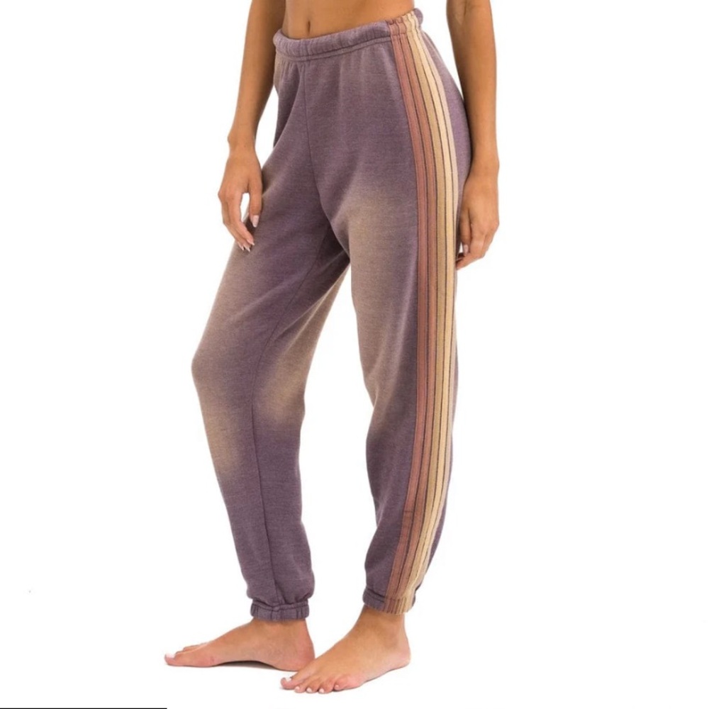 XS Aviator Nation Faded Mocha 5 stripe Joggers excellent condition didn’t fit me